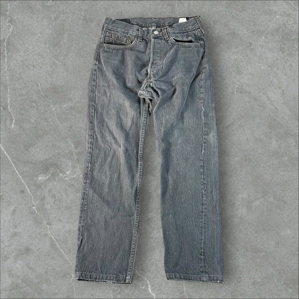 Vintage Levi's 501 0658 Jeans Mens 28x28 Black 80s Made In USA Button Fly Repair